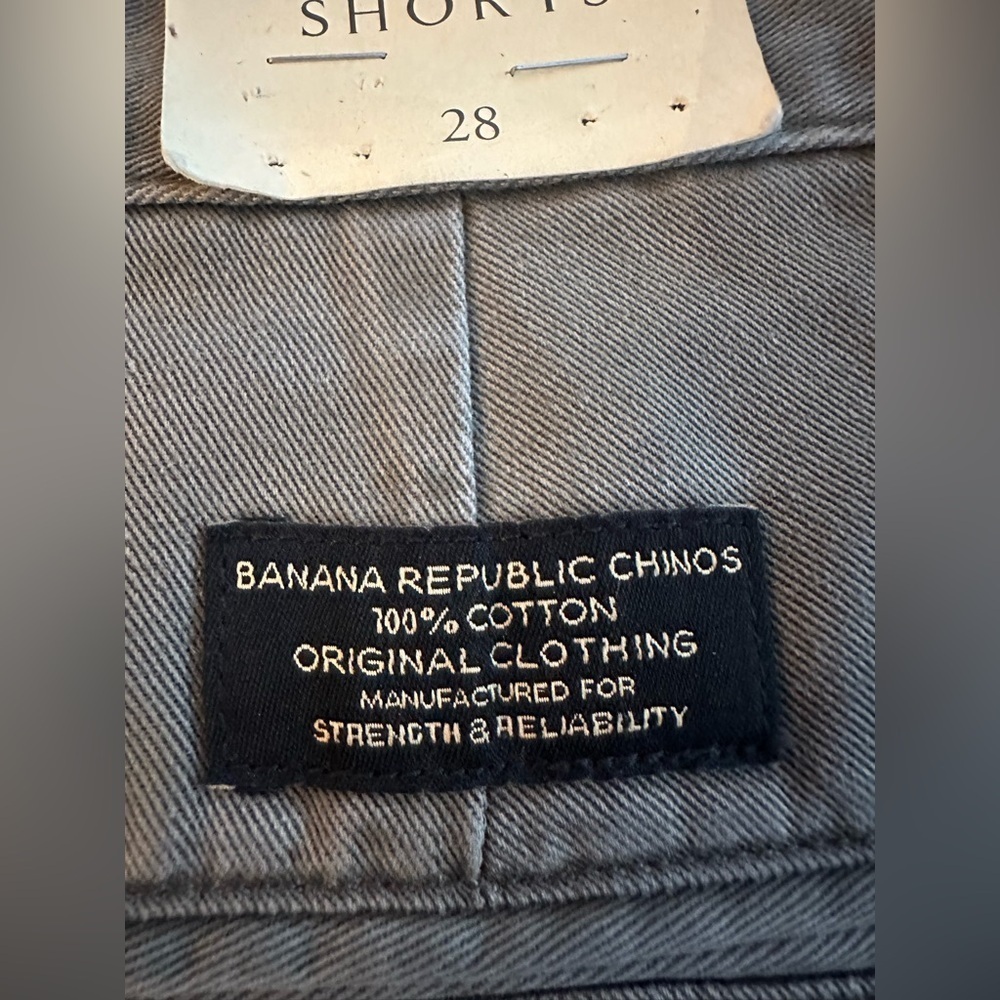 Vintage Banana Republic Chino Shorts Size 28 Gray Y2K Summer NWT - Picture 6 of 7